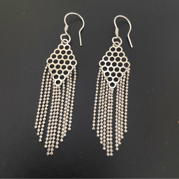 925 STERLING SILVER Small FOLKLORIC FILIGREE EARRINGS From Mexico Aretes - Picture 5 of 7